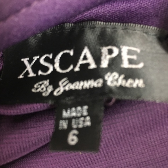 Xscape Purple Form Fitting Cocktail Dress - Picture 5 of 7